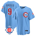 Punc C.Cubs #9 Miguel Amaya Player Light Blue 150th Anniversary Home Game Stitched Jerseys