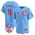 Punc C.Cubs #9 Miguel Amaya Player Light Blue 150th Anniversary Limited Home Stitched Jerseys