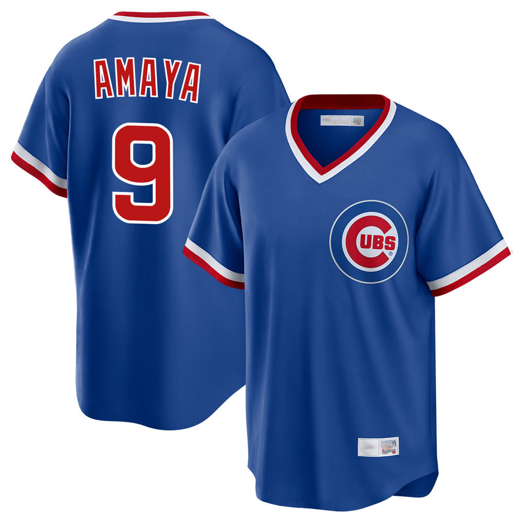 Punc C.Cubs #9 Miguel Amaya Player Royal T-shirt Cooperstown Collection Limited Stitched Jerseys