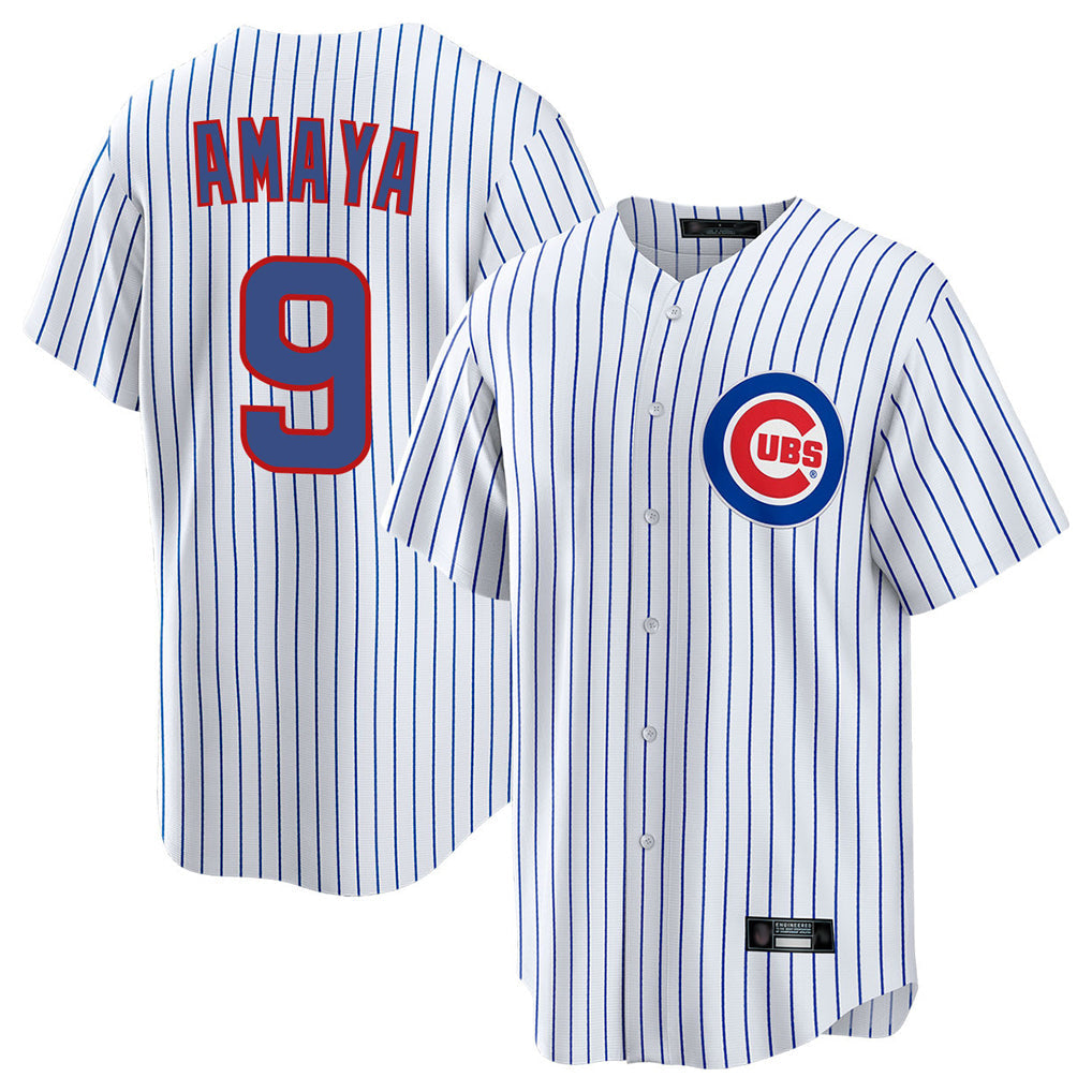 Punc C.Cubs #9 Miguel Amaya Player White Game Home Stitched Jerseys