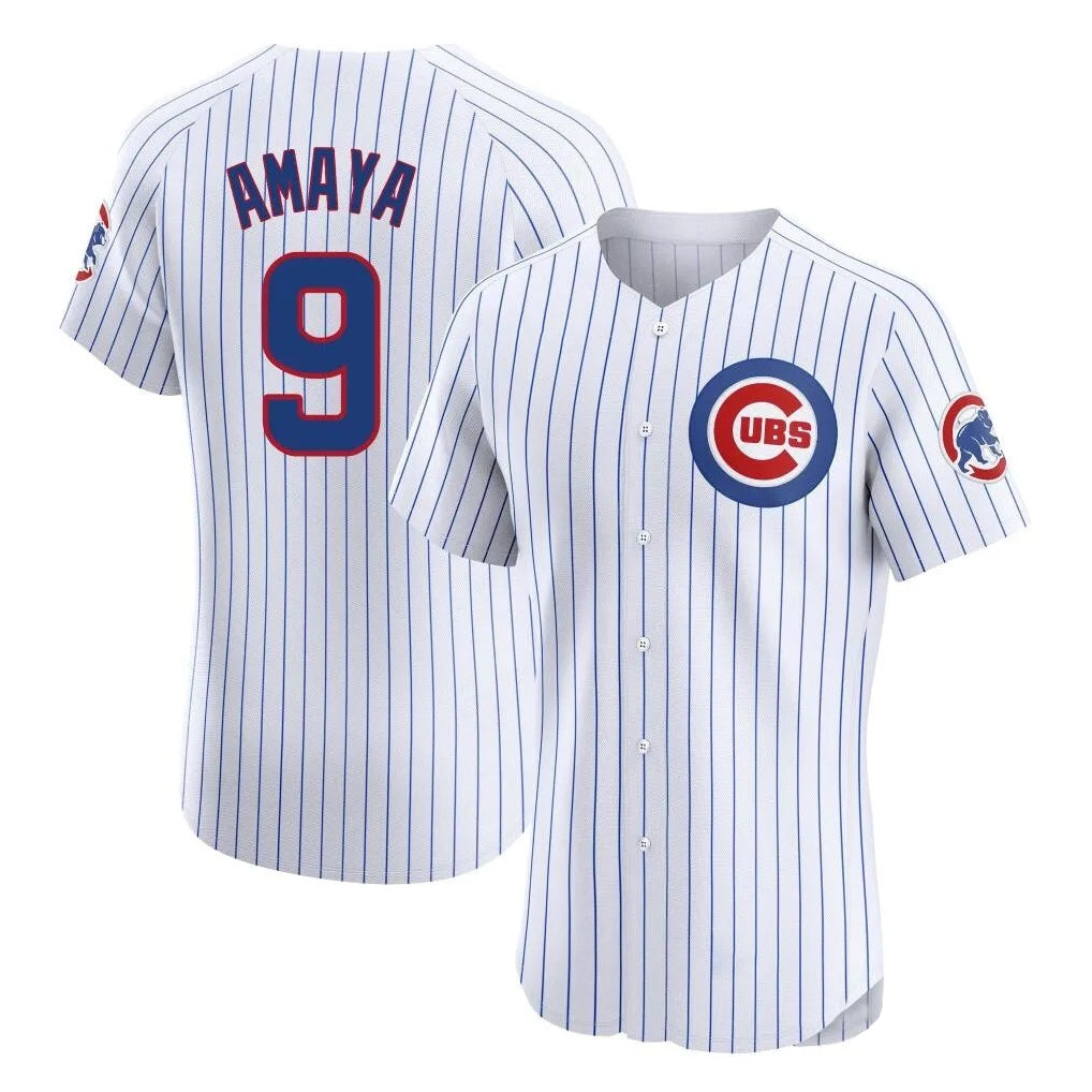 Punc C.Cubs #9 Miguel Amaya Player White Limited Elite Home Game Stitched Jerseys