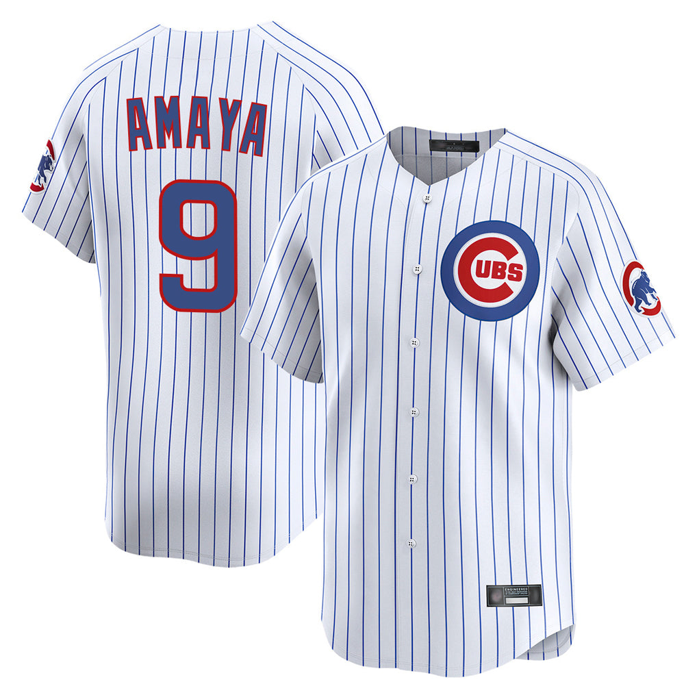 Punc C.Cubs #9 Miguel Amaya Player White Limited Home Game Stitched Jerseys