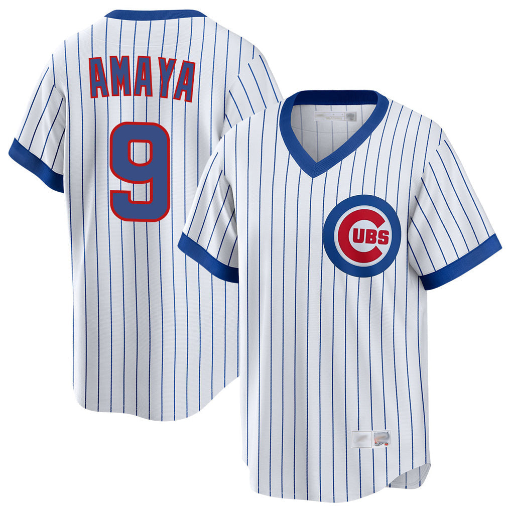 Punc C.Cubs #9 Miguel Amaya Player White T-shirt Cooperstown Collection Limited Stitched Jerseys