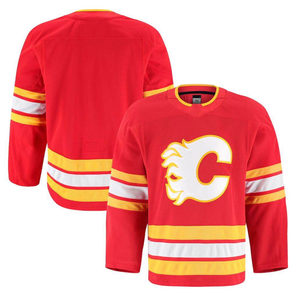 Punc C.Flames Red Home Authentic Pro Jerseys