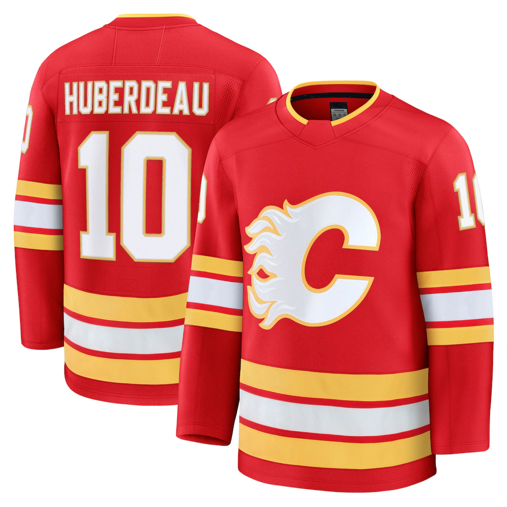 Punc C.Flames #10 Jonathan Huberdeau Red Home Breakaway Player Jerseys
