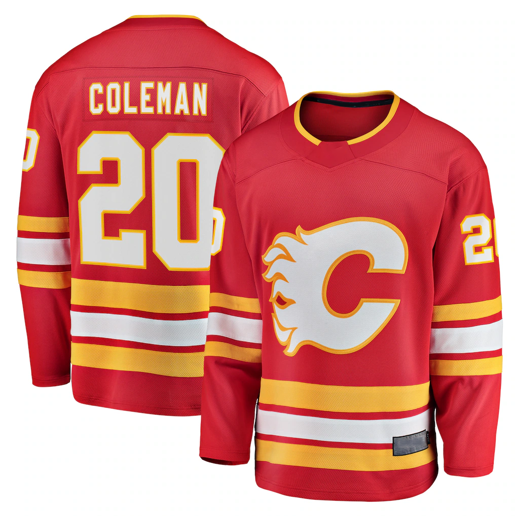 Punc C.Flames #20 Blake Coleman Red Home Breakaway Player Jerseys
