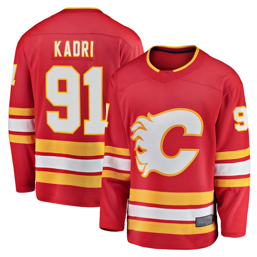 Punc C.Flames #91 Nazem Kadri Red Home Breakaway Player Jerseys