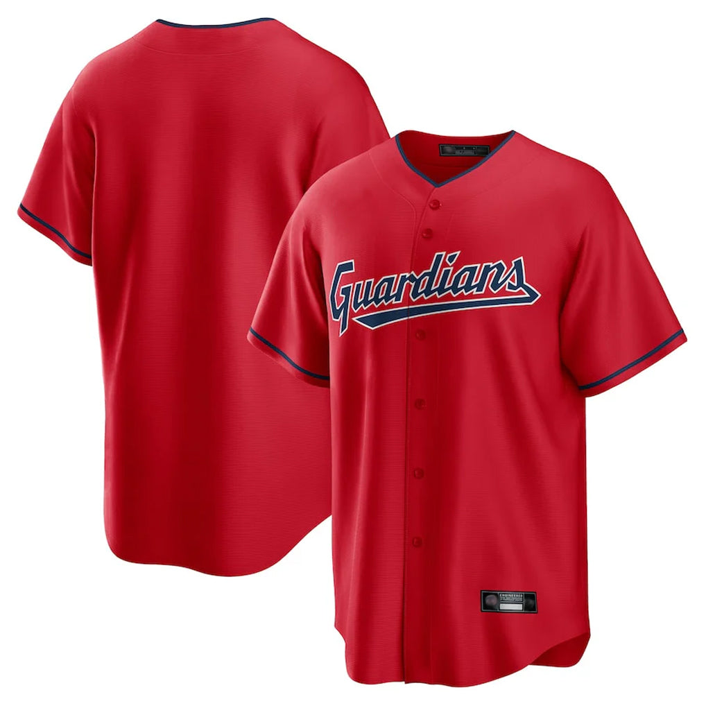 Punc C.Guardians Red Home Game Blank Player Stitched Jerseys