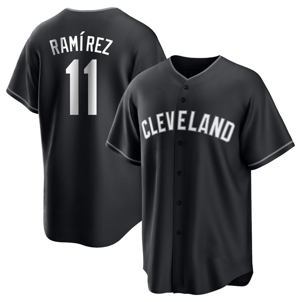 Punc C.Guardians #11 Jose Ramirez Player Black Home Game Stitched Jerseys