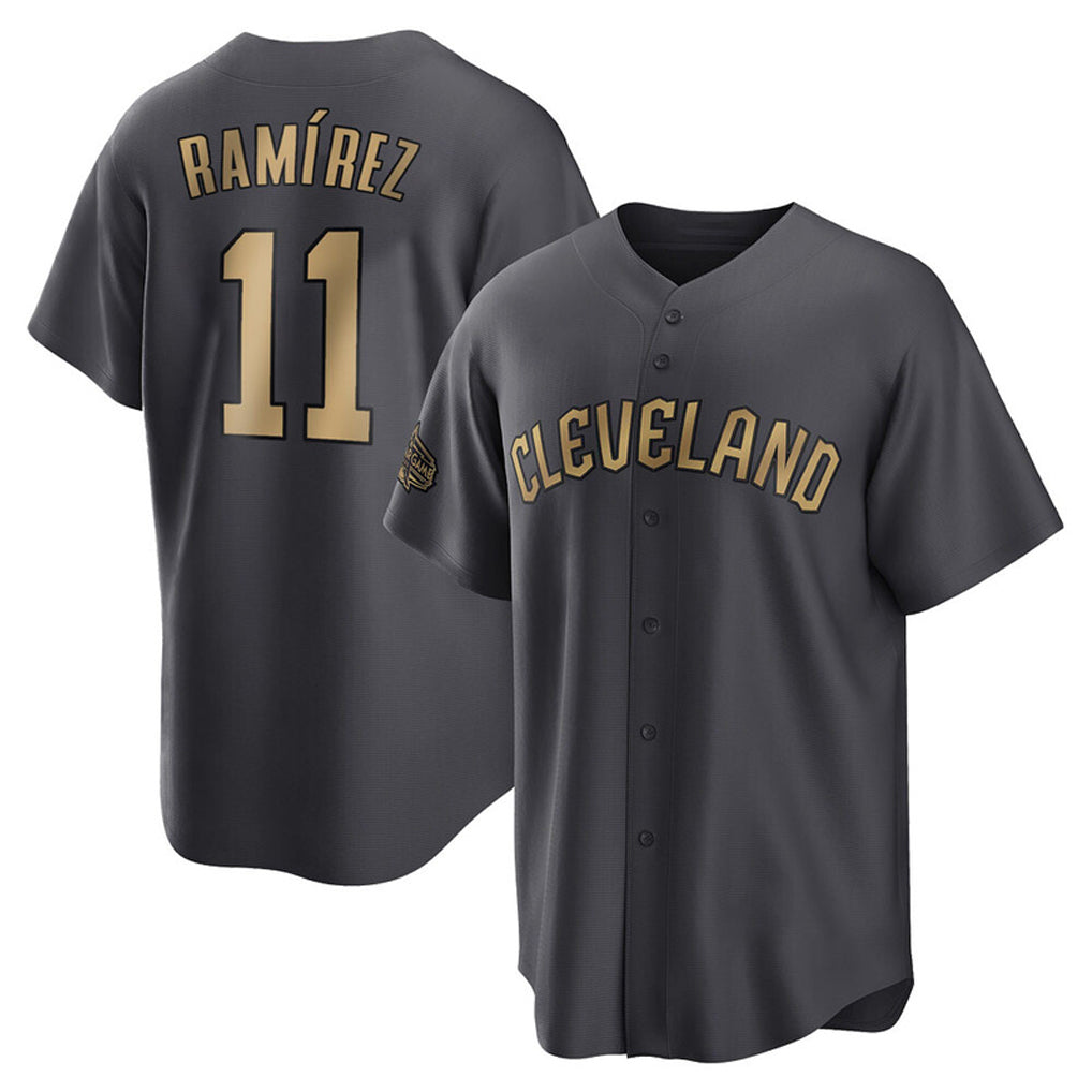 Punc C.Guardians #11 Jose Ramirez Player Charcoal All-Star Limited Home Stitched Jerseys