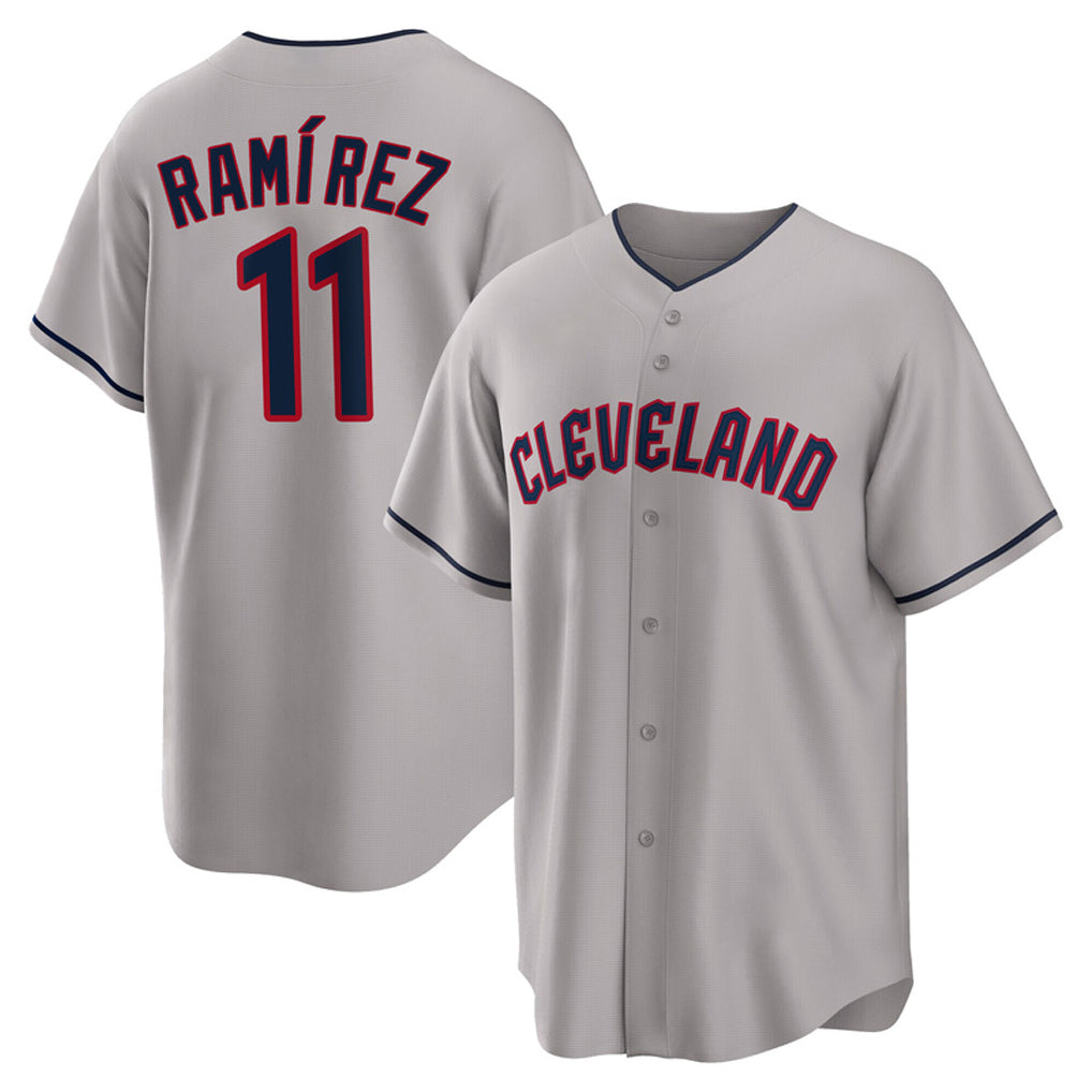 Punc C.Guardians #11 Jose Ramirez Player Gray Game Home Stitched Jerseys