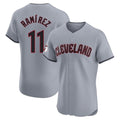 Punc C.Guardians #11 Jose Ramirez Player Gray Road Limited Elite Home Stitched Jerseys
