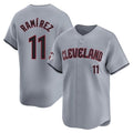 Punc C.Guardians #11 Jose Ramirez Player Gray Road Limited Home Stitched Jerseys
