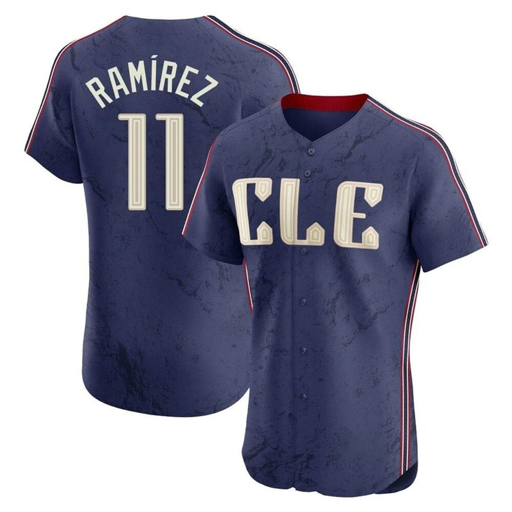 Punc C.Guardians #11 Jose Ramirez Player Navy City Connect Limited Elite Home Stitched Jerseys