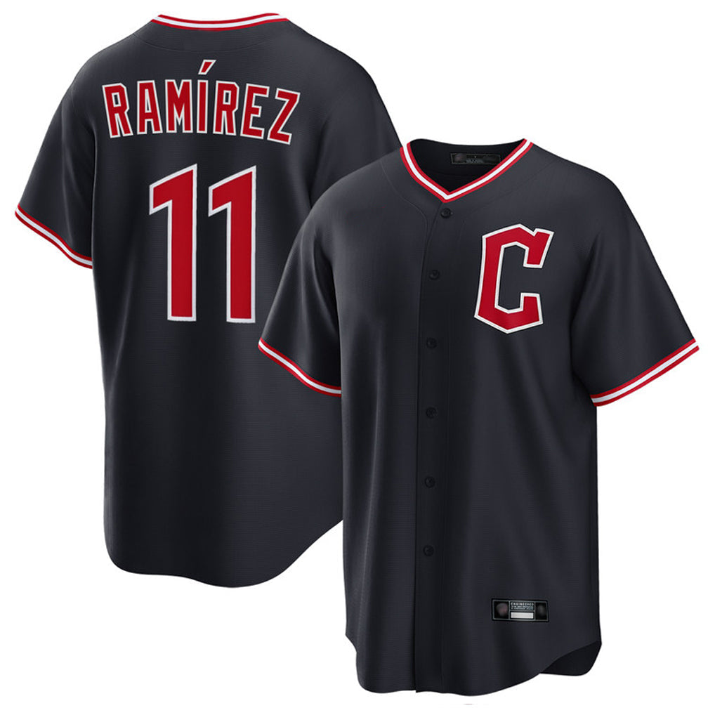 Punc C.Guardians #11 Jose Ramirez Player Navy Home Game Stitched Jerseys