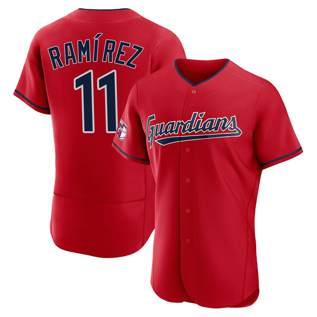 Punc C.Guardians #11 Jose Ramirez Player Red Limited Elite Home Stitched Jerseys
