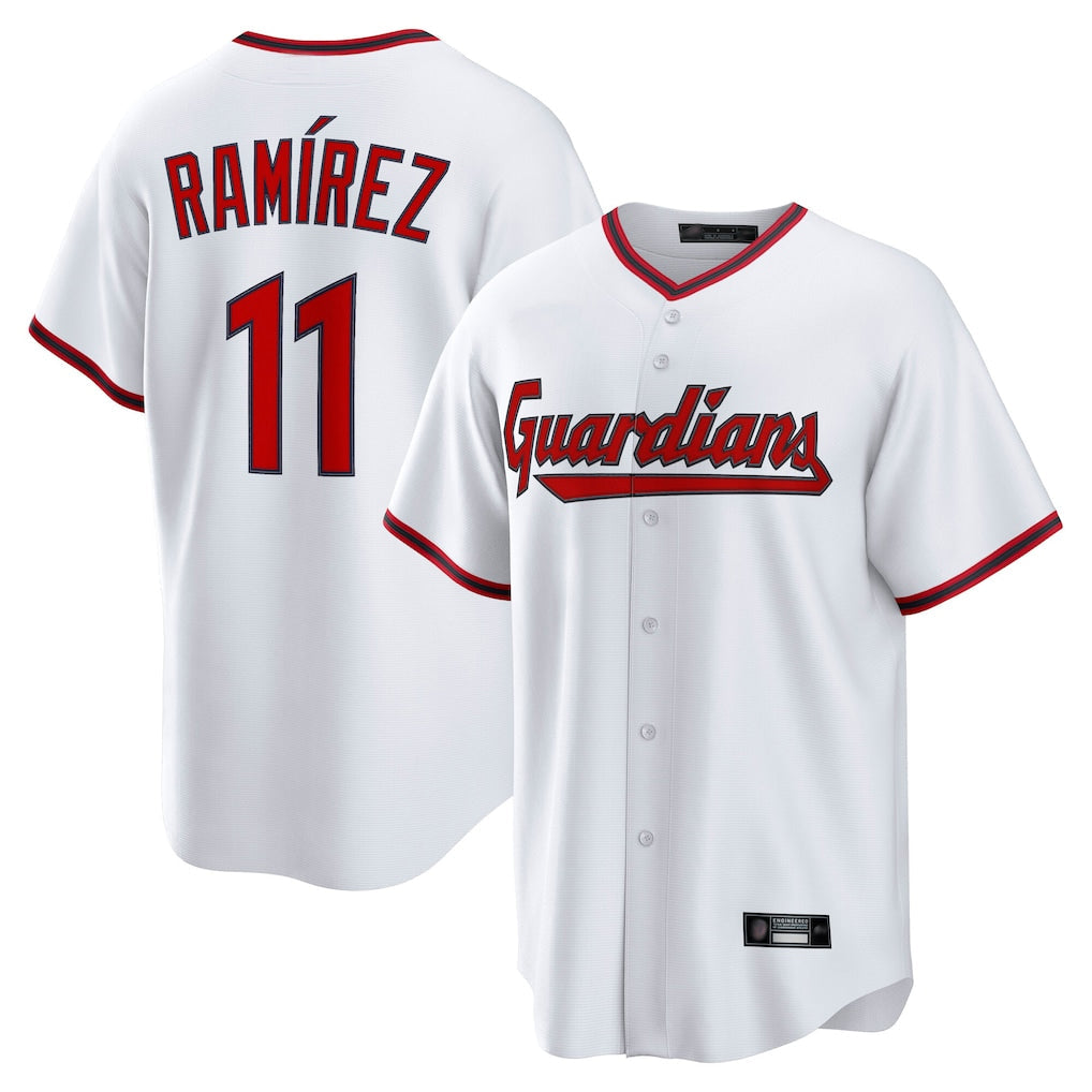 Punc C.Guardians #11 Jose Ramirez Player White Game Home Stitched Jerseys