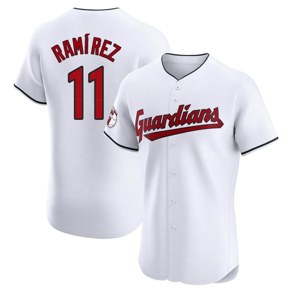 Punc C.Guardians #11 Jose Ramirez Player White Limited Elite Home Stitched Jerseys