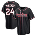 Punc C.Guardians #24 Triston McKenzie Player Black Fashion Out Home Game Stitched Jerseys