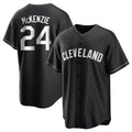 Punc C.Guardians #24 Triston McKenzie Player Black Home Game Stitched Jerseys