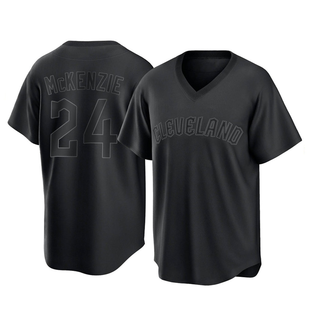 Punc C.Guardians #24 Triston McKenzie Player Black T-shirt Home Game Stitched Jerseys