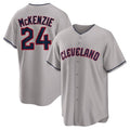 Punc C.Guardians #24 Triston McKenzie Player Gray Game Home Stitched Jerseys