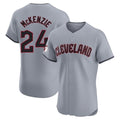 Punc C.Guardians #24 Triston McKenzie Player Gray Road Limited Elite Home Stitched Jerseys