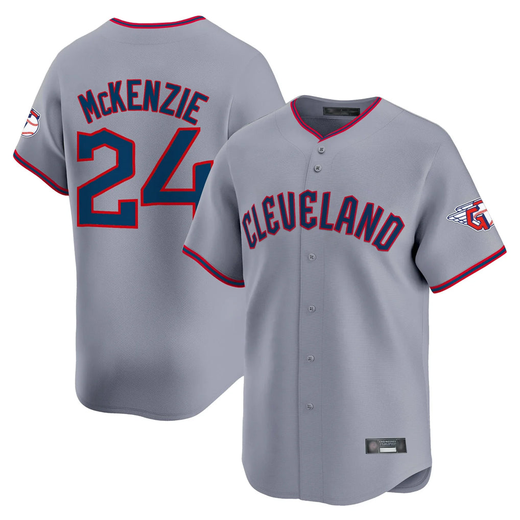Punc C.Guardians #24 Triston McKenzie Player Gray Road Limited Home Game Stitched Jerseys