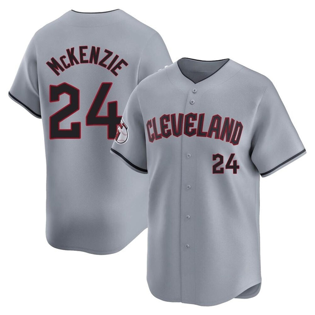 Punc C.Guardians #24 Triston McKenzie Player Gray Road Limited Home Stitched Jerseys