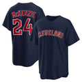 Punc C.Guardians #24 Triston McKenzie Player Navy Game Home Stitched Jerseys