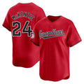 Punc C.Guardians #24 Triston McKenzie Player Red Limited Home Stitched Jerseys