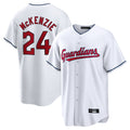 Punc C.Guardians #24 Triston McKenzie Player White Home Game Stitched Jerseys