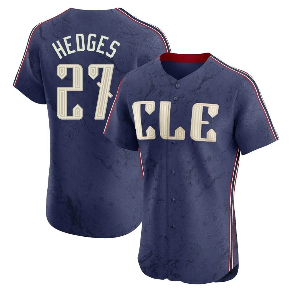 Punc C.Guardians #27 Austin Hedges Player Navy City Connect Limited Elite Home Stitched Jerseys