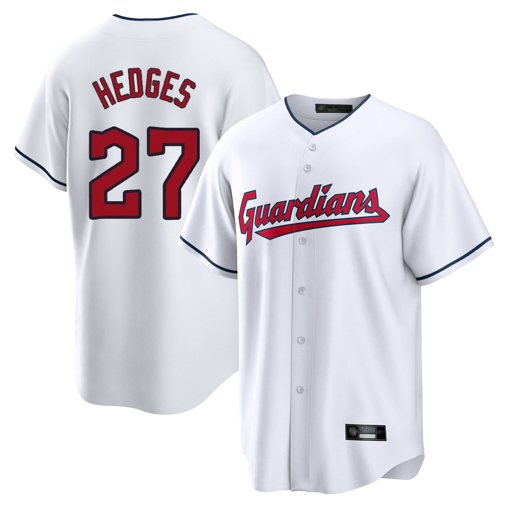 Punc C.Guardians #27 Austin Hedges Player White Home Game Stitched Jerseys