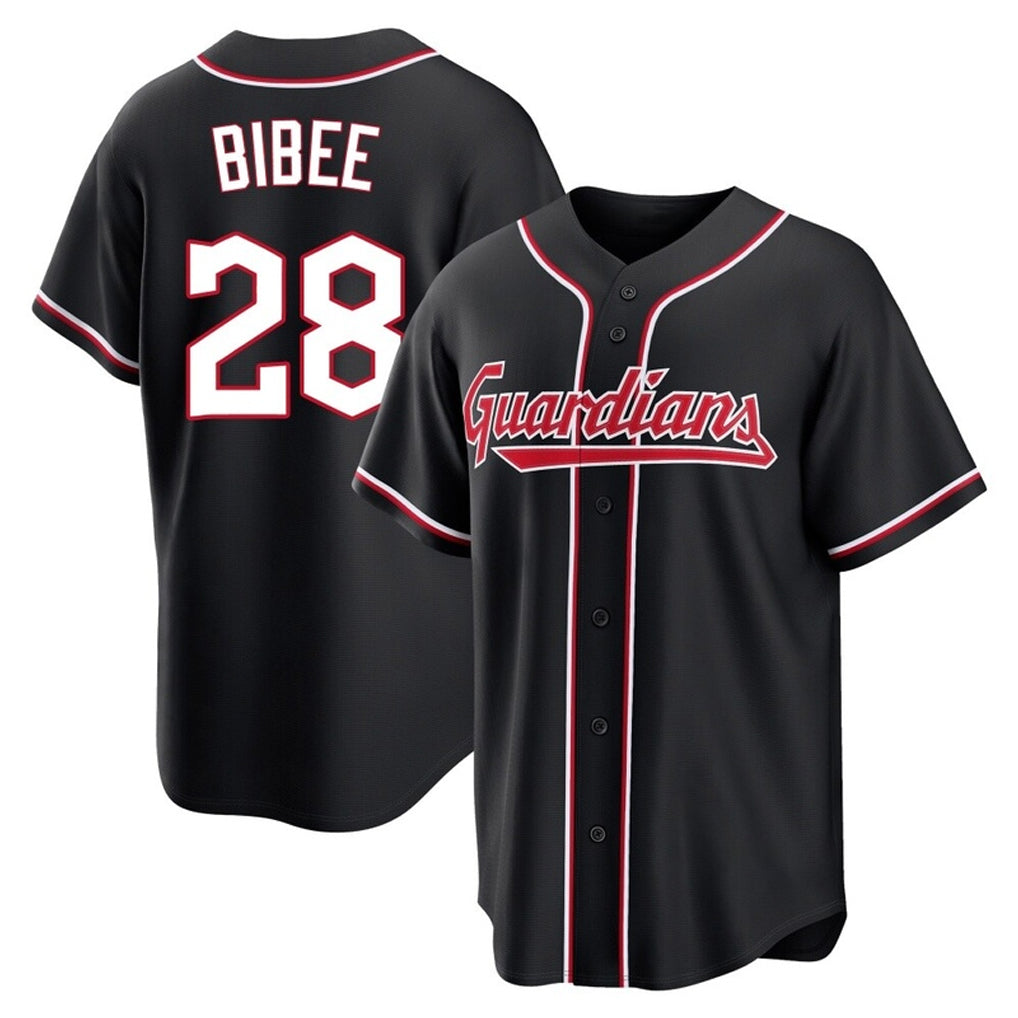Punc C.Guardians #28 Tanner Bibee Player Black Fashion Out Home Game Stitched Jerseys