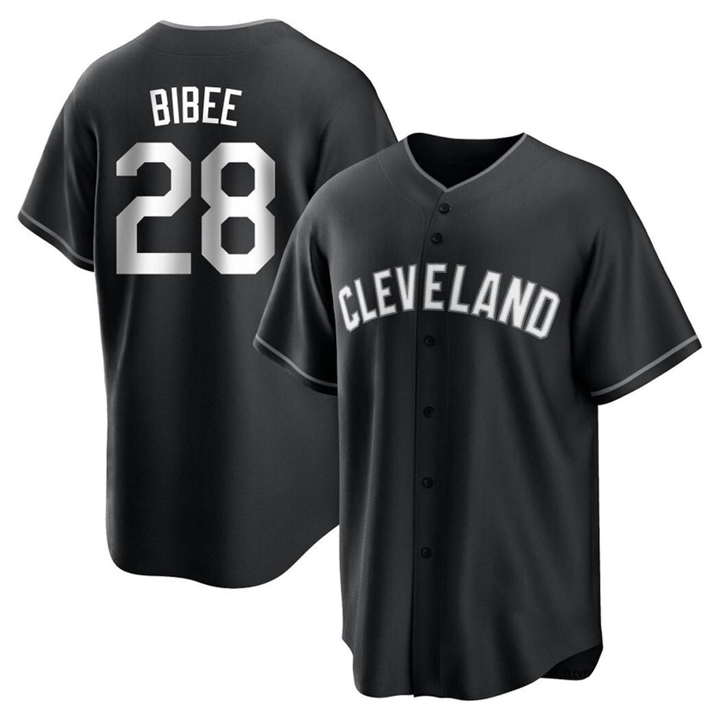 Punc C.Guardians #28 Tanner Bibee Player Black Home Game Stitched Jerseys