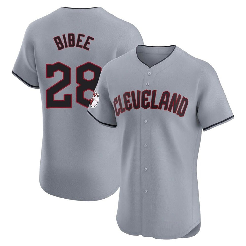 Punc C.Guardians #28 Tanner Bibee Player Gray Road Limited Elite Home Stitched Jerseys