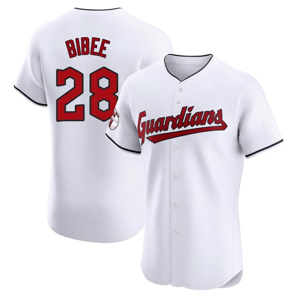 Punc C.Guardians #28 Tanner Bibee Player White Limited Elite Home Stitched Jerseys
