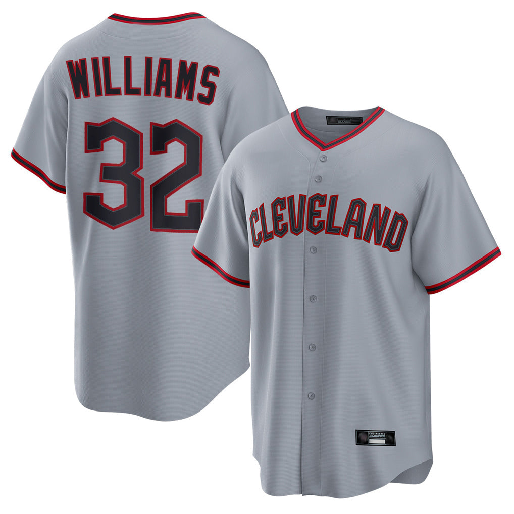 Punc C.Guardians #32 Gavin Williams Player Gray Home Game Stitched Jerseys