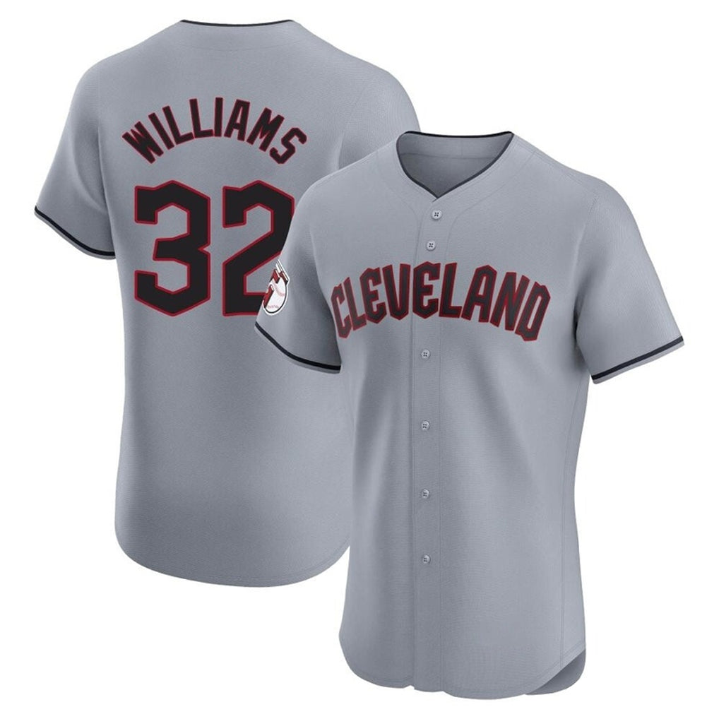 Punc C.Guardians #32 Gavin Williams Player Gray Road Limited Elite Home Stitched Jerseys
