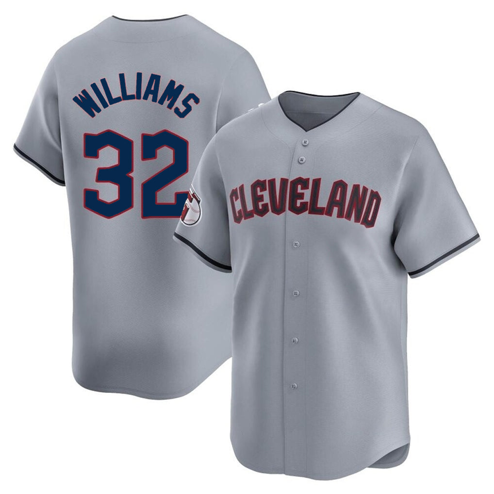 Punc C.Guardians #32 Gavin Williams Player Gray Road Limited Home Stitched Jerseys