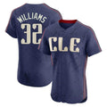Punc C.Guardians #32 Gavin Williams Player Navy City Connect Limited Elite Home Stitched Jerseys