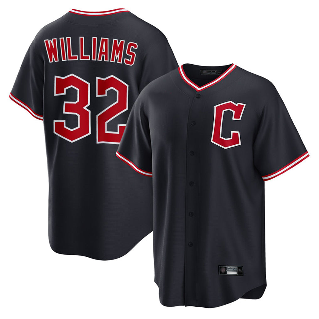 Punc C.Guardians #32 Gavin Williams Player Navy Home Game Stitched Jerseys
