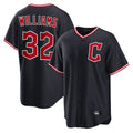 Punc C.Guardians #32 Gavin Williams Player Navy Home Game Stitched Jerseys