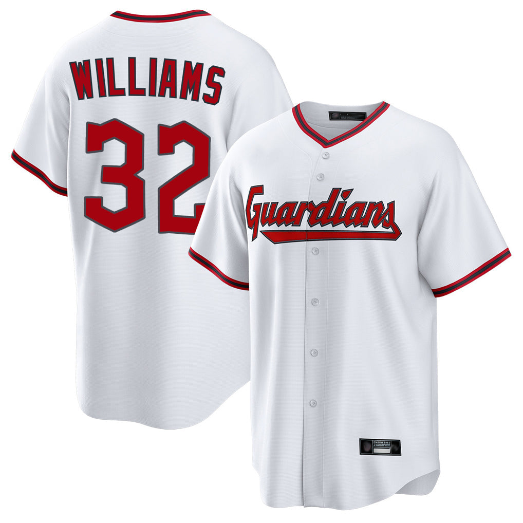 Punc C.Guardians #32 Gavin Williams Player White Game Home Stitched Jerseys
