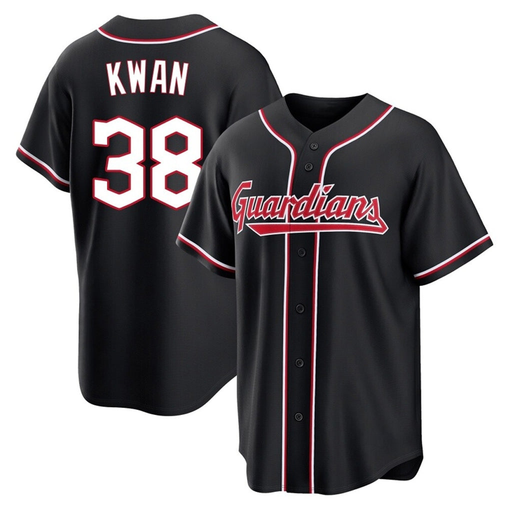 Punc C.Guardians #38 Steven Kwan Player Black Fashion Out Home Game Stitched Jerseys