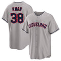 Punc C.Guardians #38 Steven Kwan Player Gray Game Home Stitched Jerseys