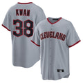 Punc C.Guardians #38 Steven Kwan Player Gray Home Game Stitched Jerseys
