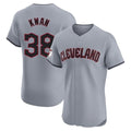 Punc C.Guardians #38 Steven Kwan Player Gray Road Limited Elite Home Stitched Jerseys