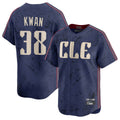 Punc C.Guardians #38 Steven Kwan Player Navy City Connect Limited Home Stitched Jerseys